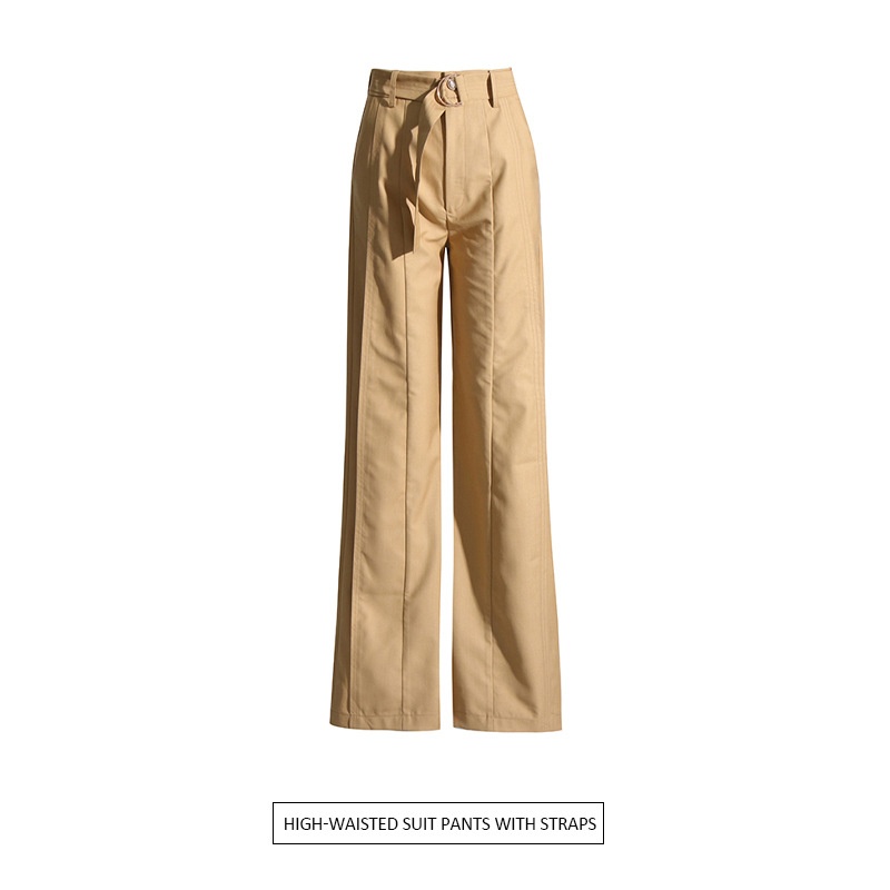 Solid Color Versatile High Waist Slim Drape Casual Suit Pants For Women