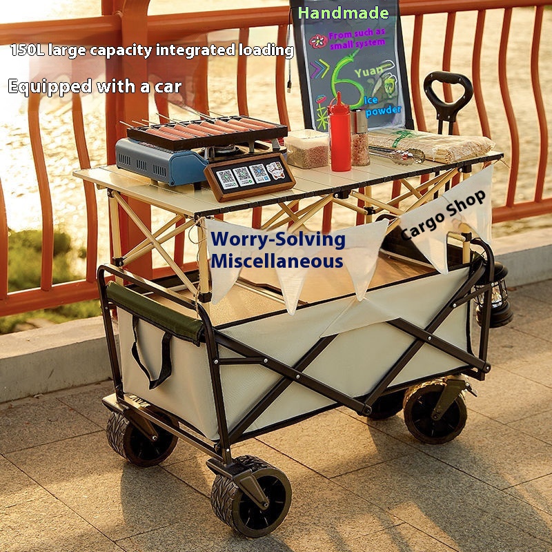 Internet Celebrity Stall Artifact Small Cart Stall Pull Cart Outdoor Camp Car Camping Car Camping Small Trailer