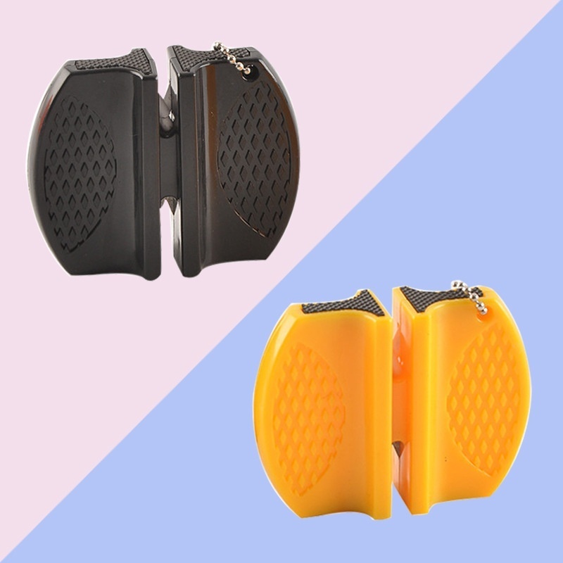 Plastic Knife Sharpener Household Outdoor Portable Butterfly Shape Double-sided Mini Small Whetstone Quick Sharpener