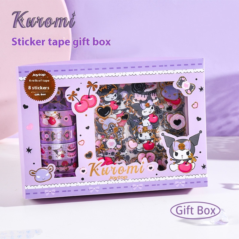 Yuemu Sanrio Good Time Notebook Sticker Gift Box Cute Cartoon Guka High Value Sticker Tape