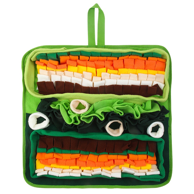 Square Double Slot Dog Feeding Mat Pet Sniffing Mat Dog Cat Slow Feeding Toy Mat