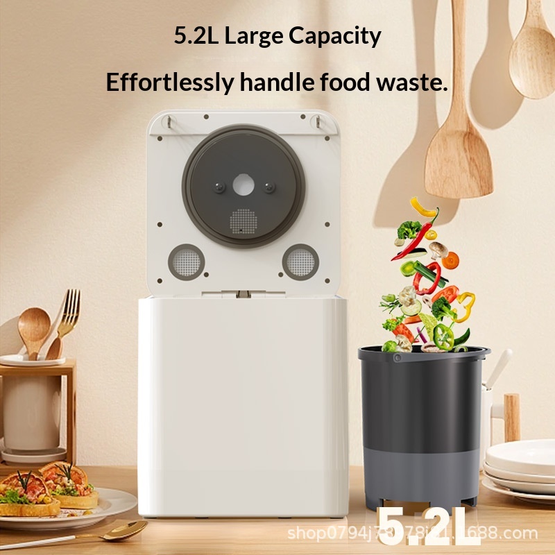 BEECO 5.2L Food Waste Composter - Odorless No-tall Kitchen Garbage Processor Bucket, Electric Dryer & Organic Fertilizer Maker For Home
