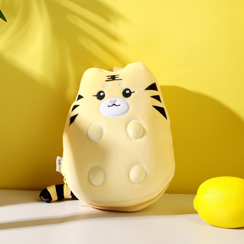 Cartoon Eye Mask Bag Multifunctional Tiger Eye Mask Neck Pillow Two-in-one Nap Pillow Travel Portable U-shaped Pillow