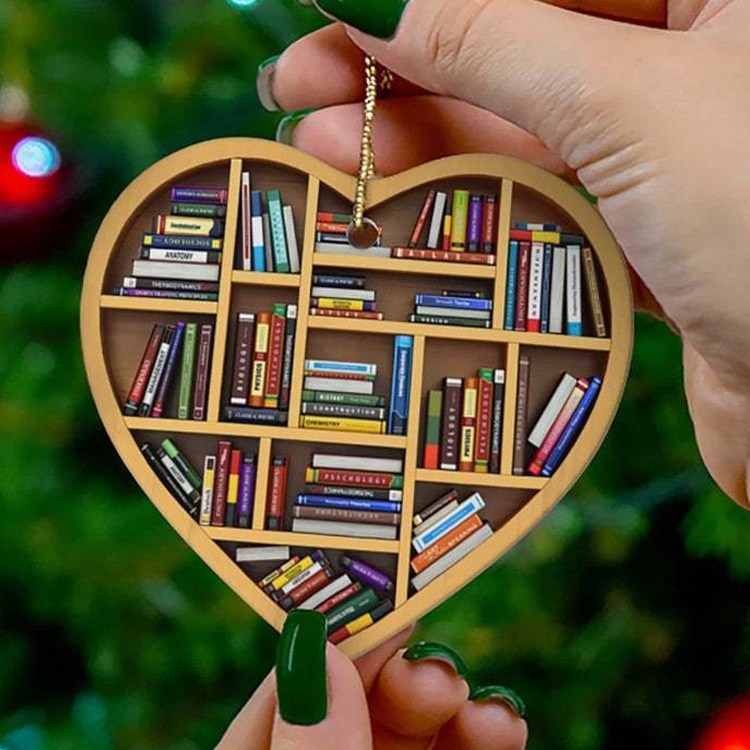 Christmas Gift Decorations Christmas Love Library Bookshelf Hanging Ornaments Pendant