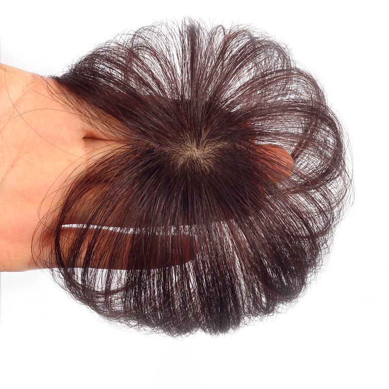 Wig Piece Head Replacement Piece Women's Wig Real Hair Replacement Piece Covering White Hair Wig Light And Thin Wig