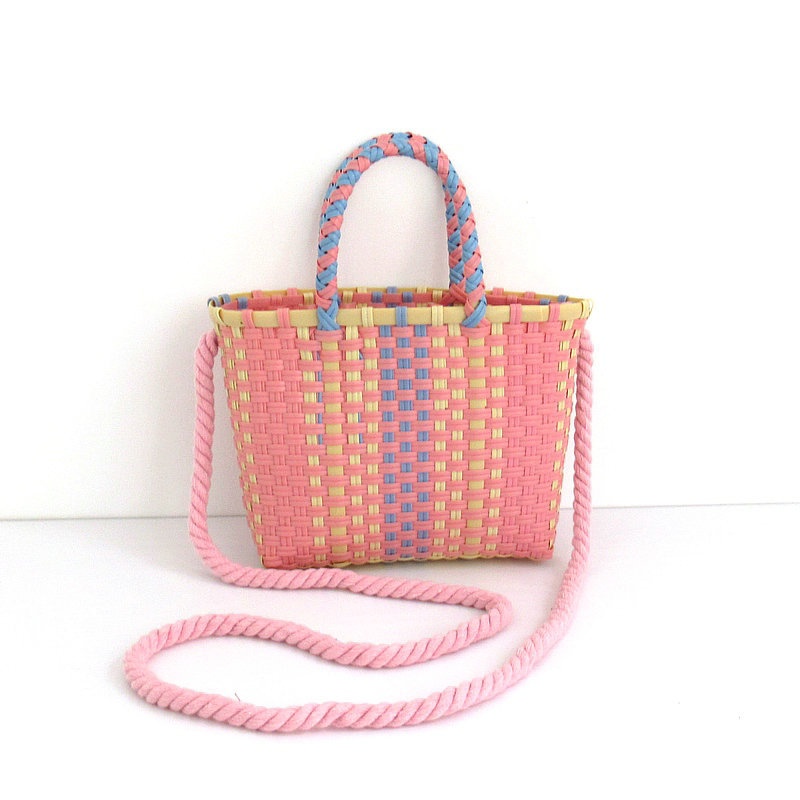 Plastic Thin Woven Bag, Children's Coin Purse, Small Backpack, Small Basket, Colorful Woven Basket, Small Square Bag, Children's Bag