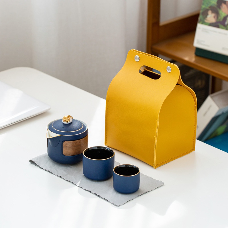 Quick Cup Portable Tea Set Simple Portable Teapot Single Person One Pot Two Teacups Kung Fu Travel Tea Set