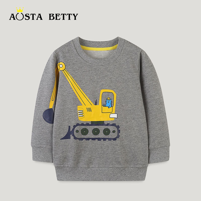 European And American Style Children's Clothing Sweatshirt Autumn Children's Long-sleeved Sweatshirt Cartoon Round Neck Pullover Boy Bottoming Shirt T
