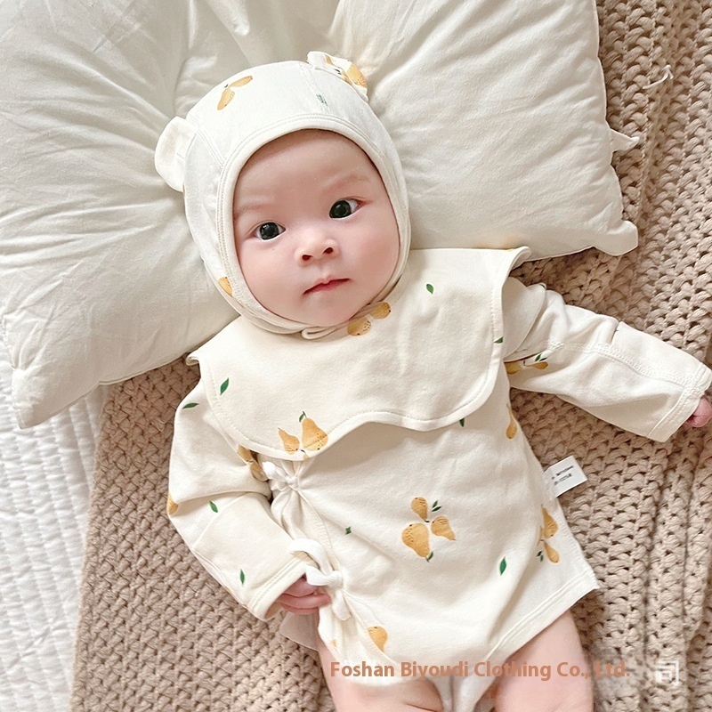 Baby Pure Cotton Clothes Baby Cotton Belly Protection Half Back Clothesborn Style Fresh Monk