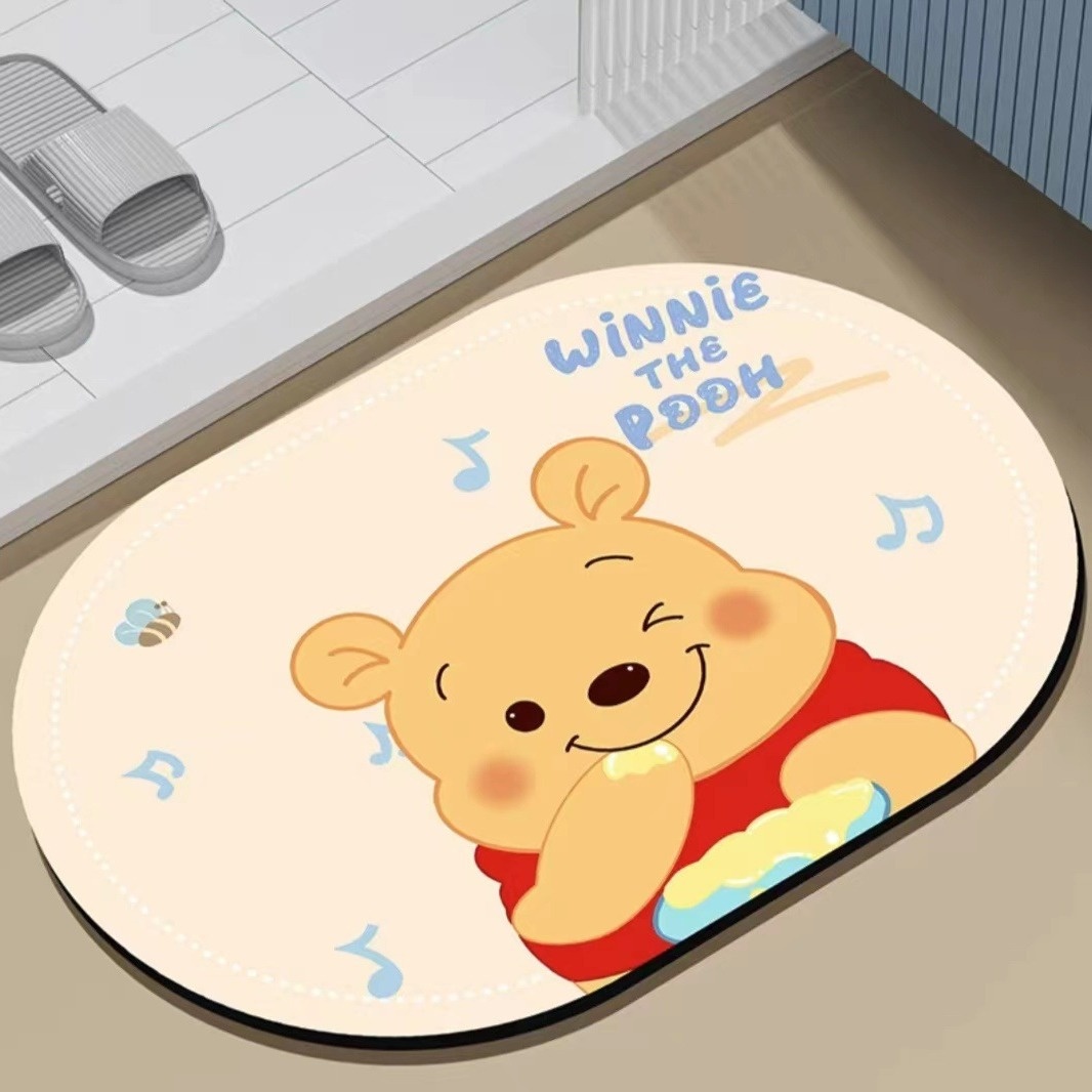Thick Diatom Mud Floor Mat Small Animal Bathroom Door Anti-slip Mat Home Cute Entrance Door Floor Mat