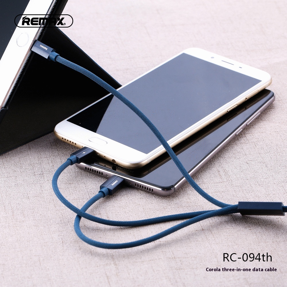 Three-in-one Data Cable Nylon Suitable For Apple Android Typec Universal Charging Cable