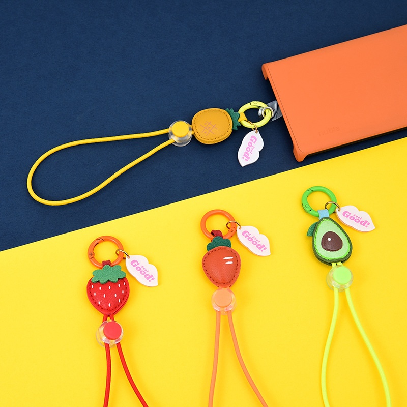 Fruit Mobile Phone Lanyard Creative Cute Adjustable Mobile Phone Wrist Nylon Elastic Lanyard Mobile Phone Accessories Gift Clip