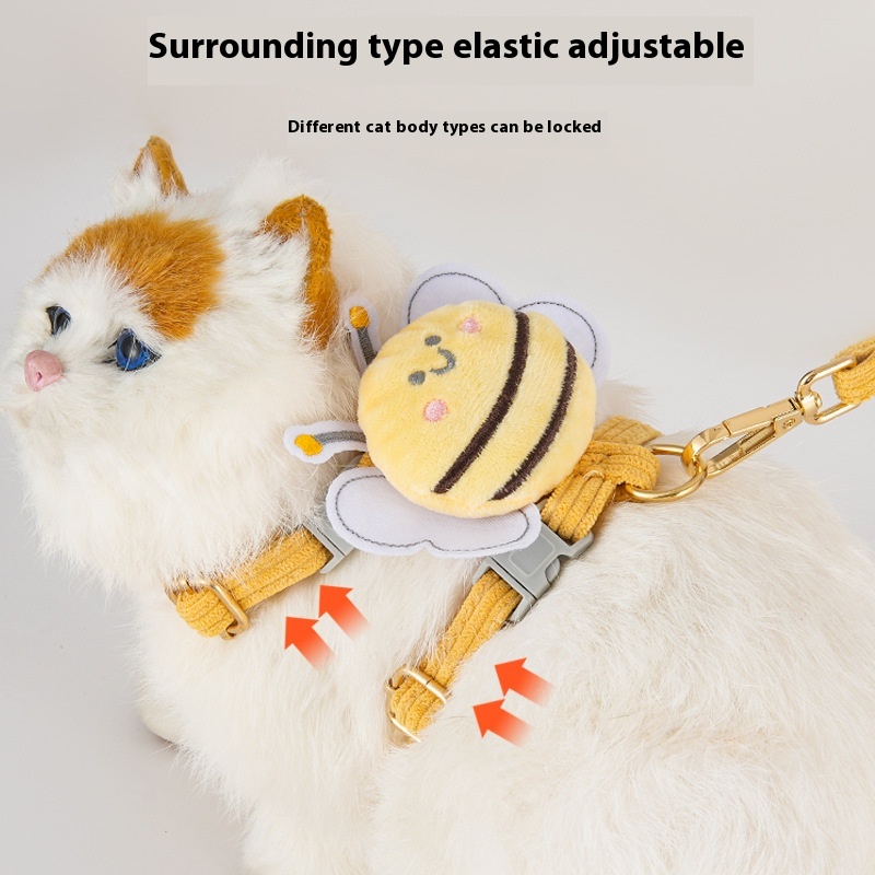 Pet Products Bee Leash I-Shaped Chest Harness Pet Products Cat Leash Cat Walking Rope Chest Harness
