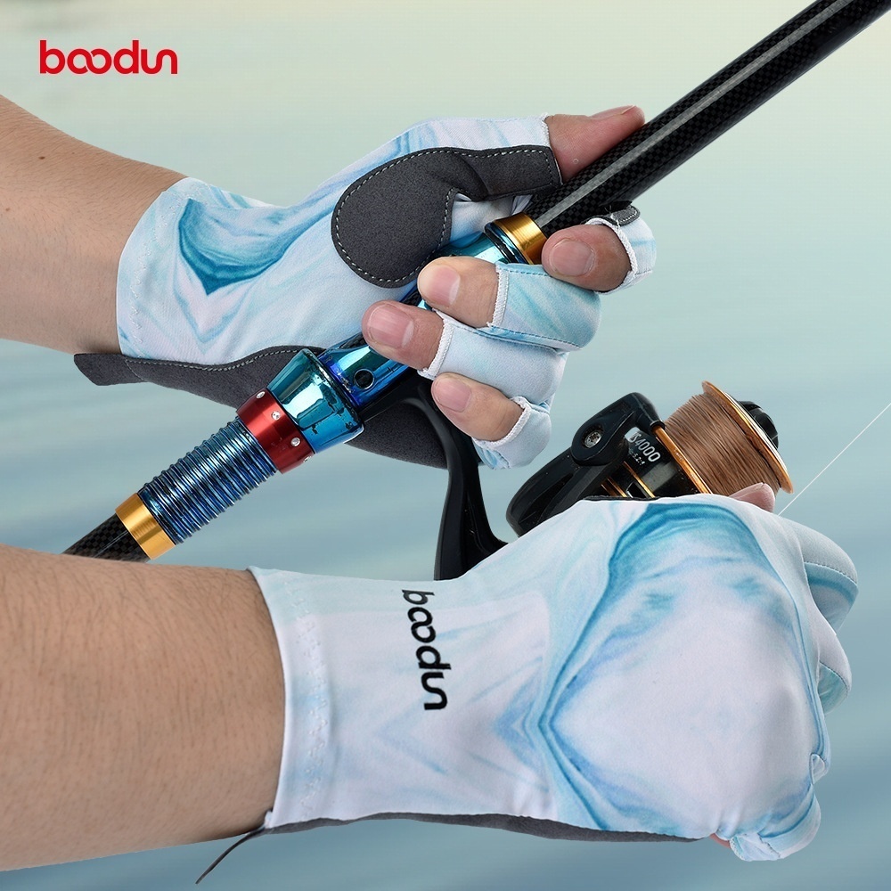 BOODUN/Boton Summer Style Fishing Gloves With Five Fingers Lycra Transfer Lure Gloves Comfortable