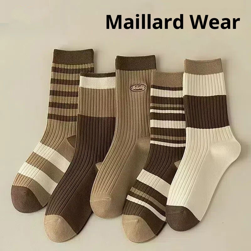 Xinjiang Cotton Socks Children's Autumn And Winter Maillard Mid-barrel Stacking Socks Anti-odor Sweat-absorbent Autumn Socks Long-barrel Heating Socks