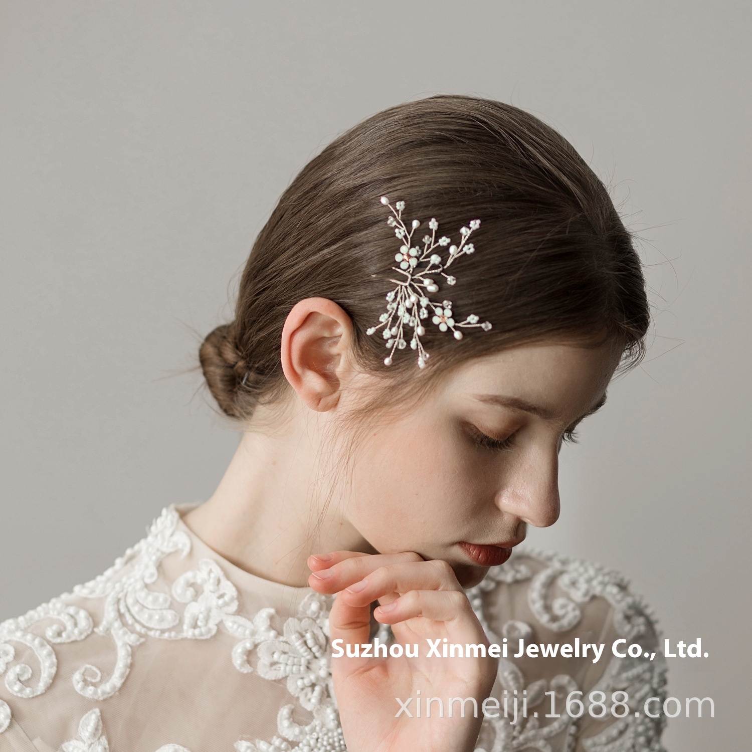 O357 Exquisite Beaded Bridal Hair Fork Freshwater Pearl Protein Diamond Hair Accessories Bridal Wedding Accessories