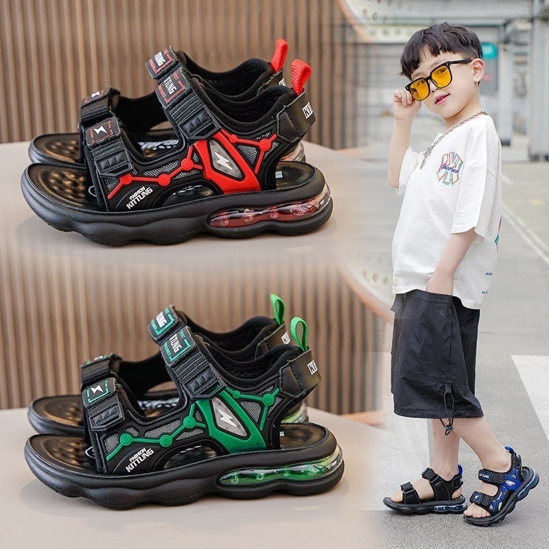 Boys Sandals Summer Medium And Large Children's Non-slip Soft-soled Children's Shoes Boys Korean Version Sports Beach Shoes