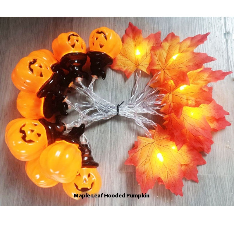 Halloween Pumpkin Light String Maple Leaf Light String Hanging Light Window Decoration Light