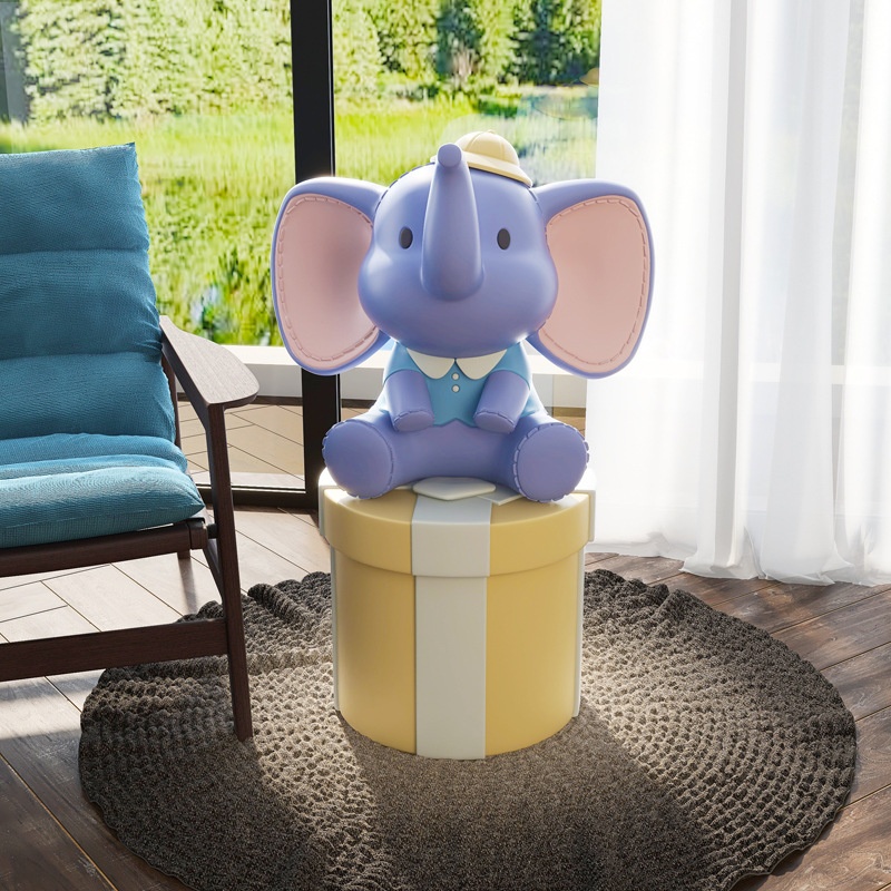 Cartoon Elephant Living Room Large Floor-standing Ornaments Home Sofa TVCabinet Decoration Housewarming Gift