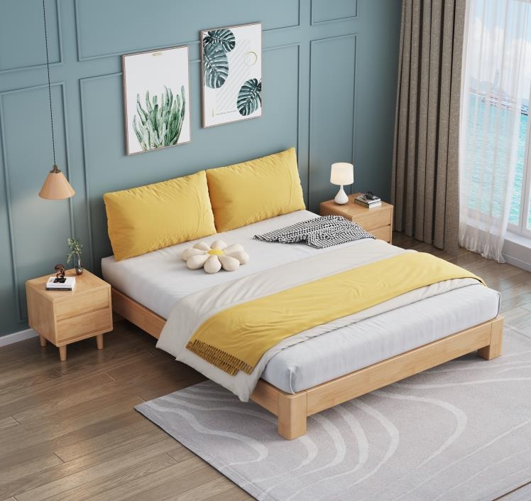 Tatami Nordic Solid Wood Bedside Bed Frame Household Step Rice Bed Japanese Style Bed