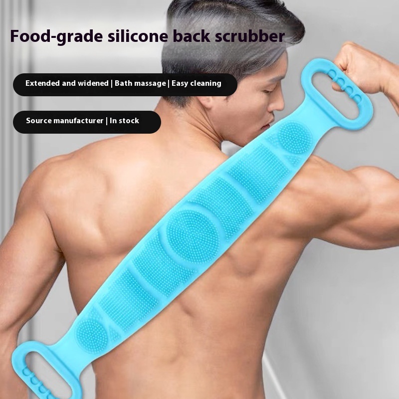 Mud Rubbing Strip Household Back Double-sided Rubbing Towel Widened Bathhouse Special Household Food Grade Silicone Rubbing Towel