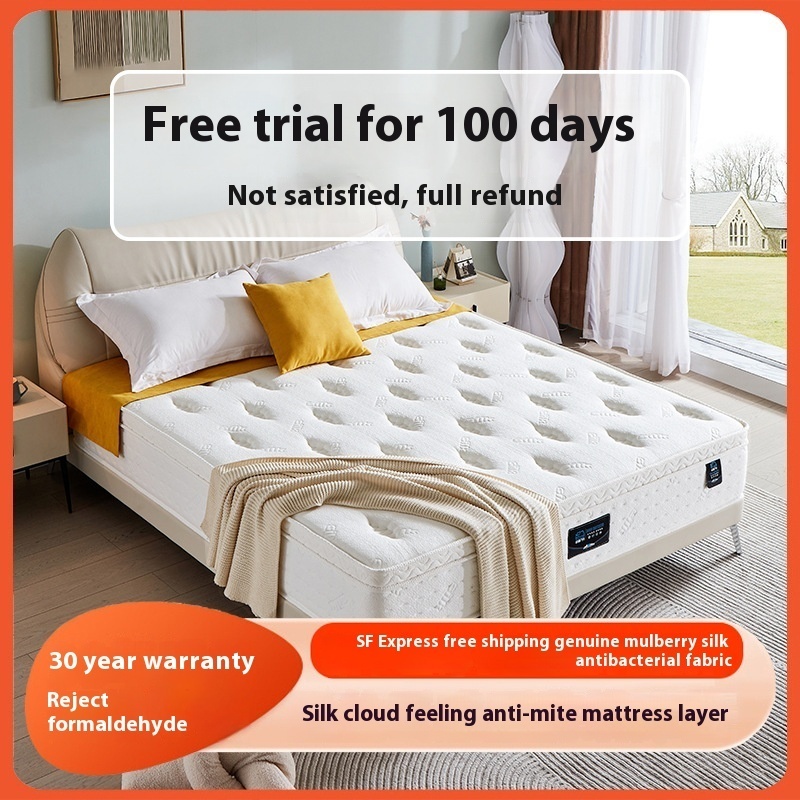 Jixiang Mattress Silk1.8m Latex Independent Spring Positive And Negative Dual-use Super Soft Thick Single Double Hotel Simmons