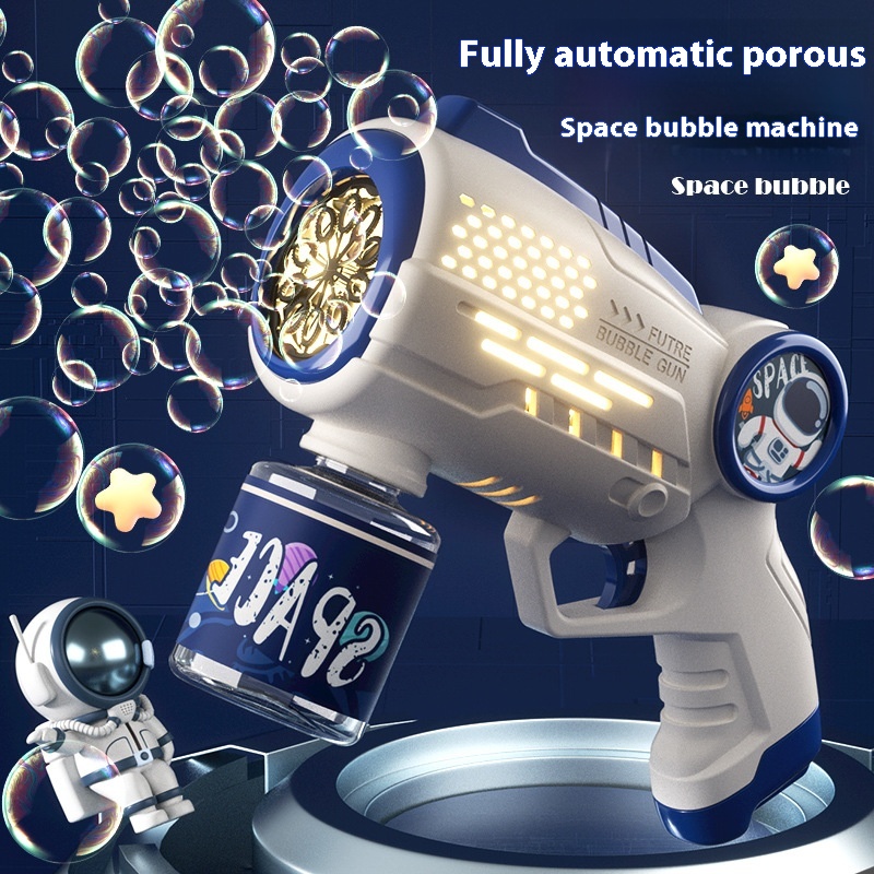 Internet Celebrity Hot-selling Space Bubble Gun Fully Automatic Handheld Astronaut Bubble Machine Night Market Stall Toys