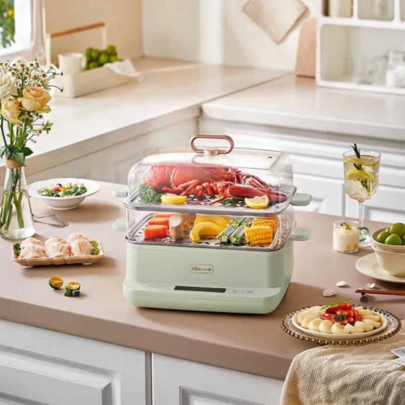 Electric Steamer Electric Cooking Pot Multi-function Pot9 LLarge Capacity Double-layer Stainless Steel