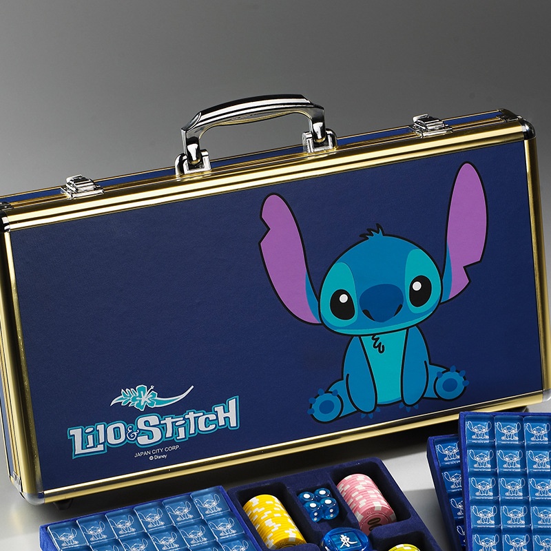 Direct Of Mahjong Aluminum Box For Home Hand-rolled Mahjong Acrylic 33mm Stitch Cartoon Mahjong