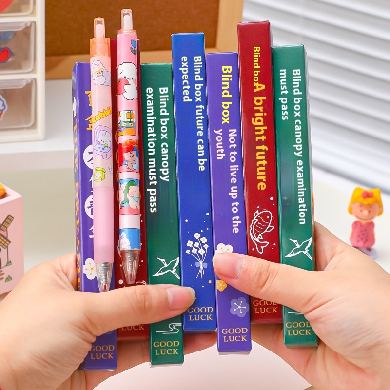 Creative Surprisepirational Blind Box Pen Student Click Gel Pen Blind Box Children's Cute Surprise Box Stationery Small Gift