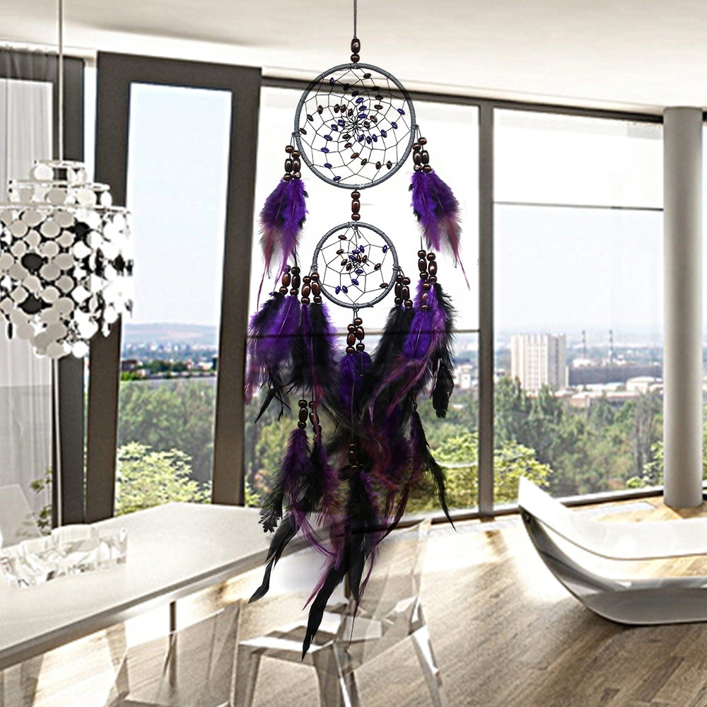 MS6967 Natural Feather Dream Catcher Car Decoration Pendant Wedding Dream Catcher Wall Decoration