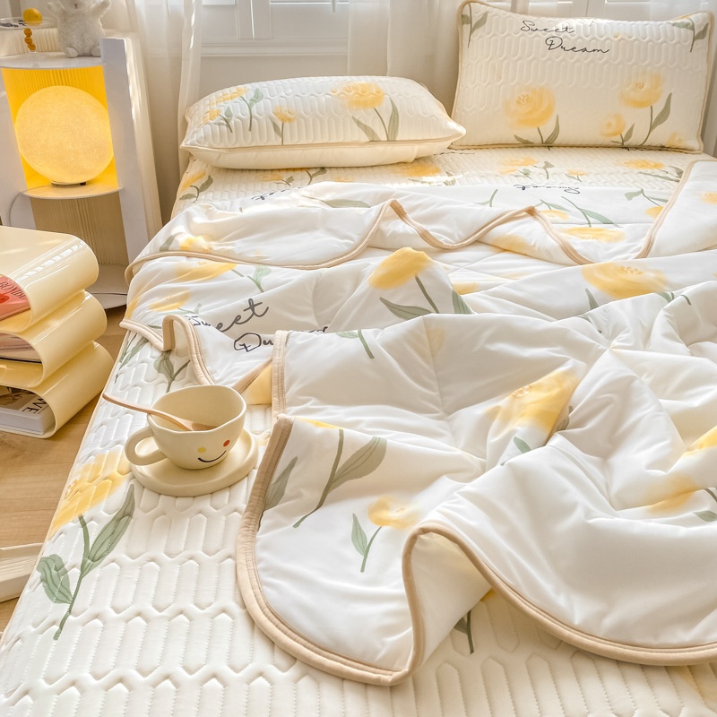 Latex Cool Mat Three-piece Set Cool Silk Summer Cool Quilt Four-piece Set Combination Air-conditioning Summer Quilt