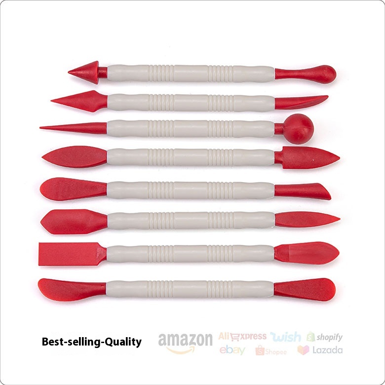 SBaking Fondant Cake Carving Knife ABSPlastic8-piece Set Soft Clay Carving Pen Set
