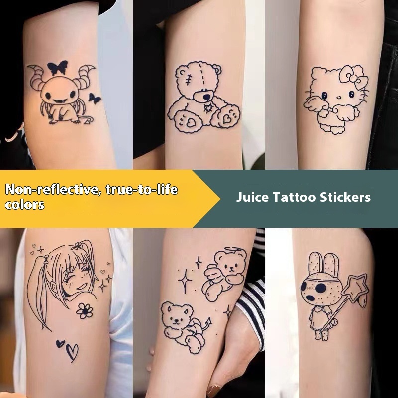 Juice Herbal Style Tattoo Sticker No Reflective Sticker Tattoo Grass Sticker Creative Tattoo Sticker