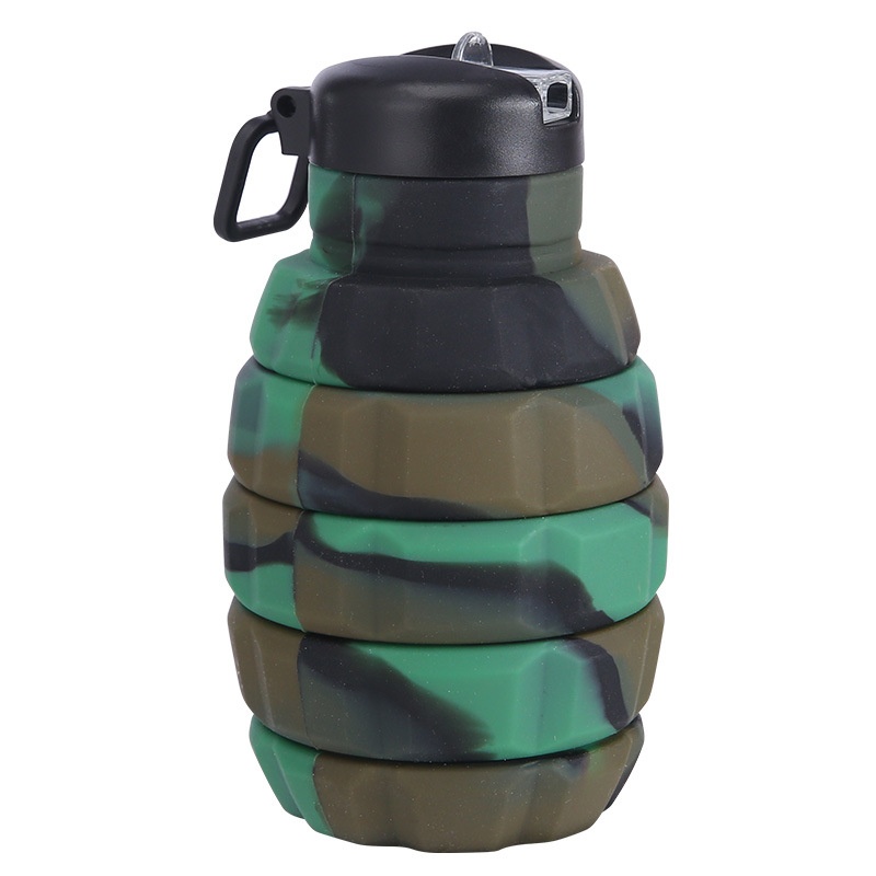 Platinum Silicone Grenade Folding Water Bottle,Creative Extendable Outdoor Sports Portable Water Bottle