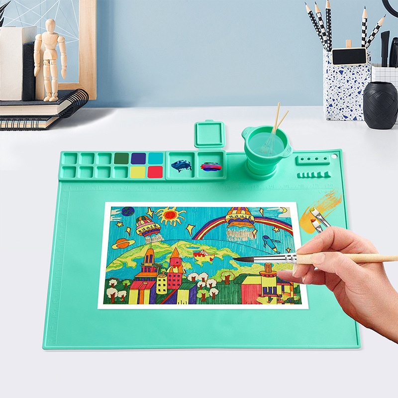 Multifunctional Silicone Painting Pad Children's Art Pad Wipeable Washable Palette Multifunctional Graffiti Oil Painting Pad