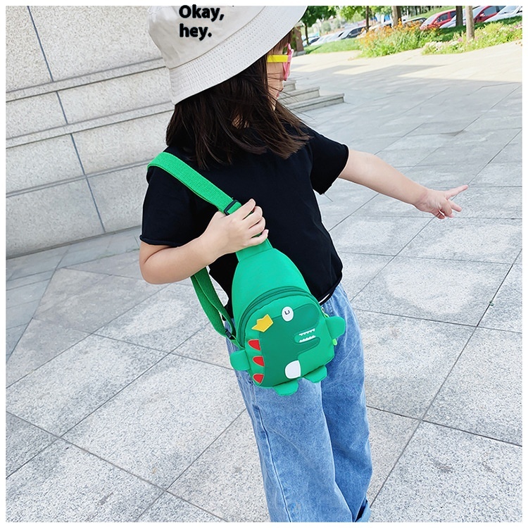 Korean Version Dinosaur Children's Chest Bag For Boys And Girls Travel Messenger Bag Cartoon Cute Mobile Coin Purse