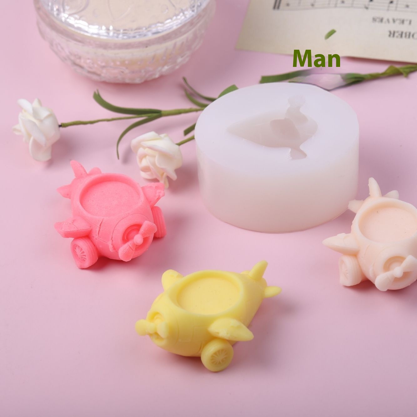 复古飞机香薰蜡烛模具 D I Y创意烘焙慕斯蛋糕硅胶模具 - 1