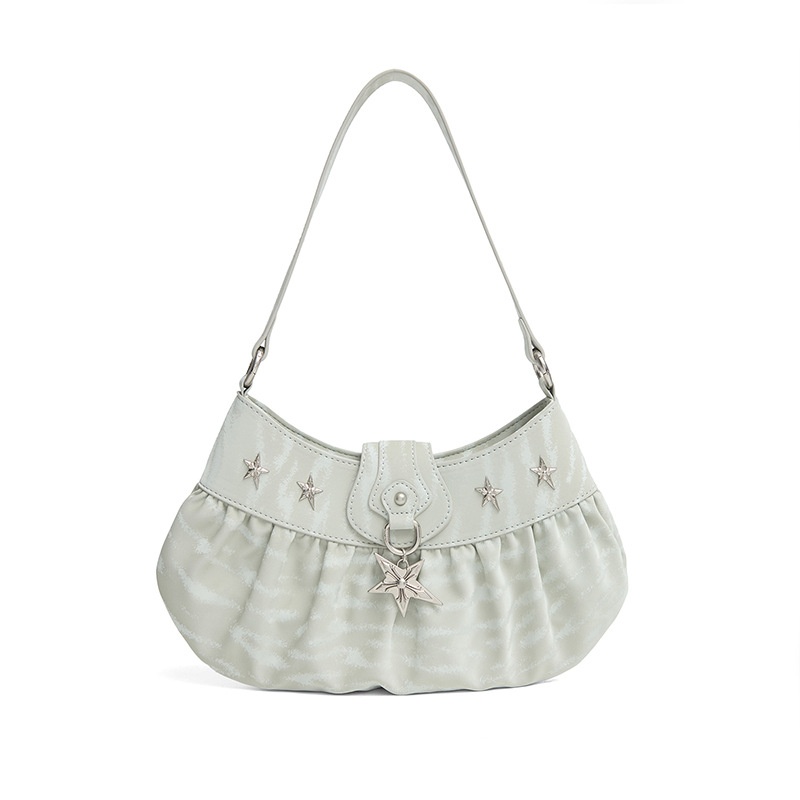 Super Fire Niche Spice Girl Bag Mint Star Underarm Bag Women's Spring And Summer Pleated Dumpling Bag Shoulder Bag