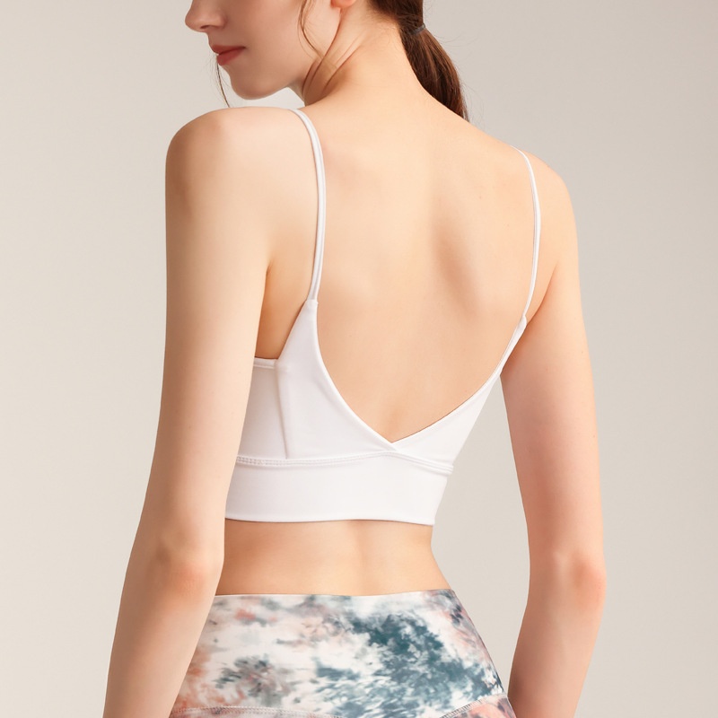 Sports Bra Women's Push-Up Spaghetti Straps Beautiful Back Fitness Sling Yoga Bra Vest Bar