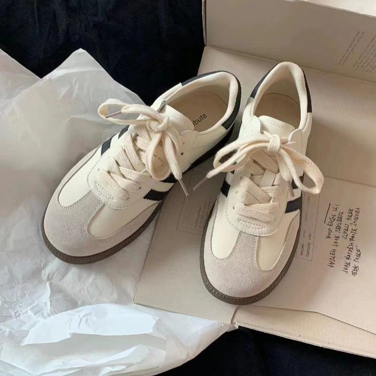 Foreign Trade Spring Three-pole German Training Shoes Women's Retro Flat White Shoes Sports Casual Sneakers Y Forrest Gump Shoes