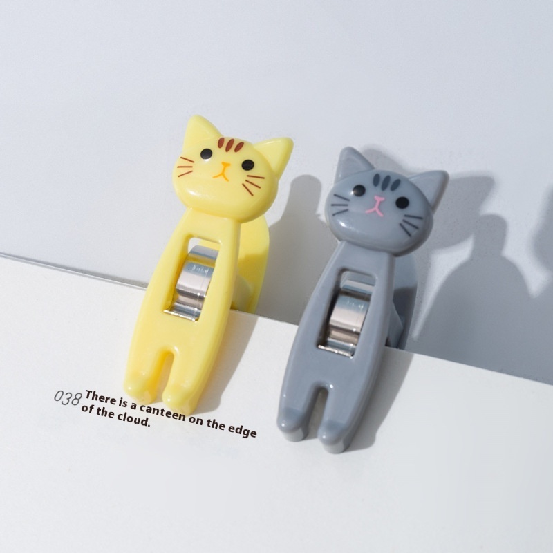 Cartoon Cute Cat Clip Note Memo Clip Colorful Stationery Clip Multifunctional Small Clothes Clip Pants Clip Storage