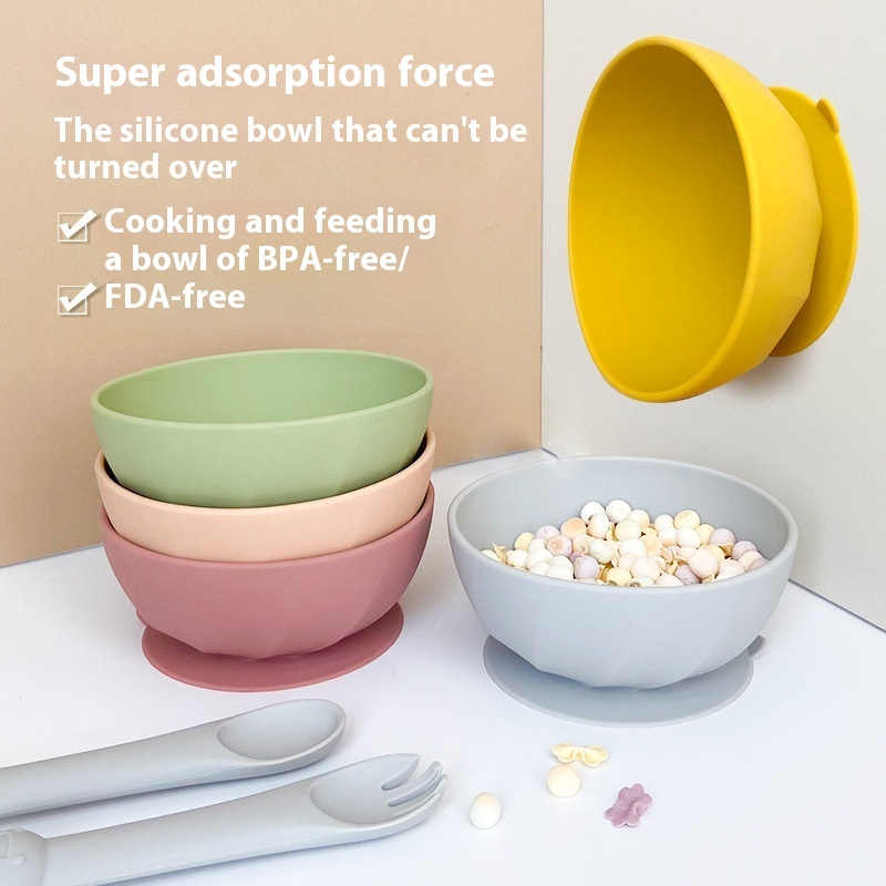 Baby Special Large Suction Cup Food Bowl Food Grade Anti-fall Children Training Silicone Meal Tray Food Tableware Silicone Bowl