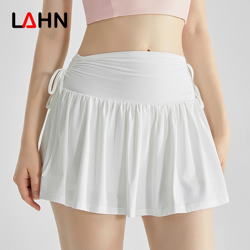 Carefully Selected Sports Pants Skirts For Women Tennis Fitness Yoga Running Cool Fake Two-piece Anti-exposure Drawstring Hip Pleated Skirt