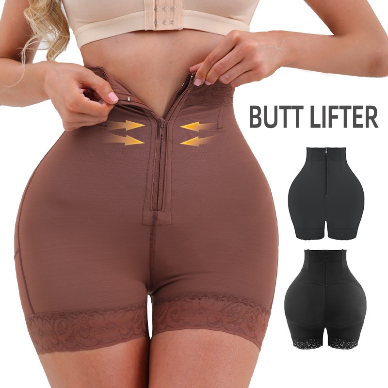 Foreign Trade Explosions High Waist Body Shaping Pants Zipper Body Plus Size Women's Abdominal Pants Hip Waist Pants
