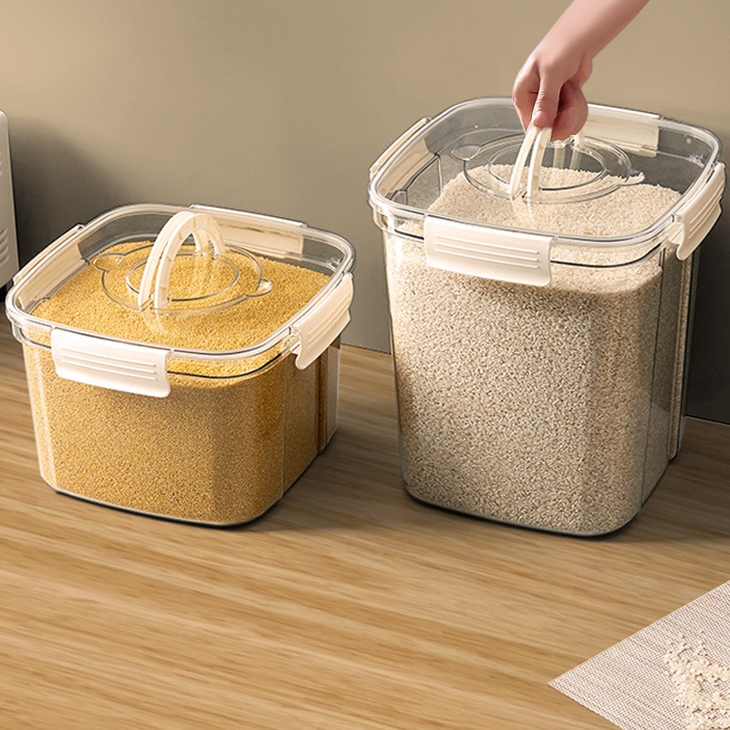 Portable Rice Bucket20 Catties Food Grade Sealed Moisture-proof Flour Storage Grain Bucket Miscellaneous Grain Bucket10 KGRice Cylinder Rice Storage Box