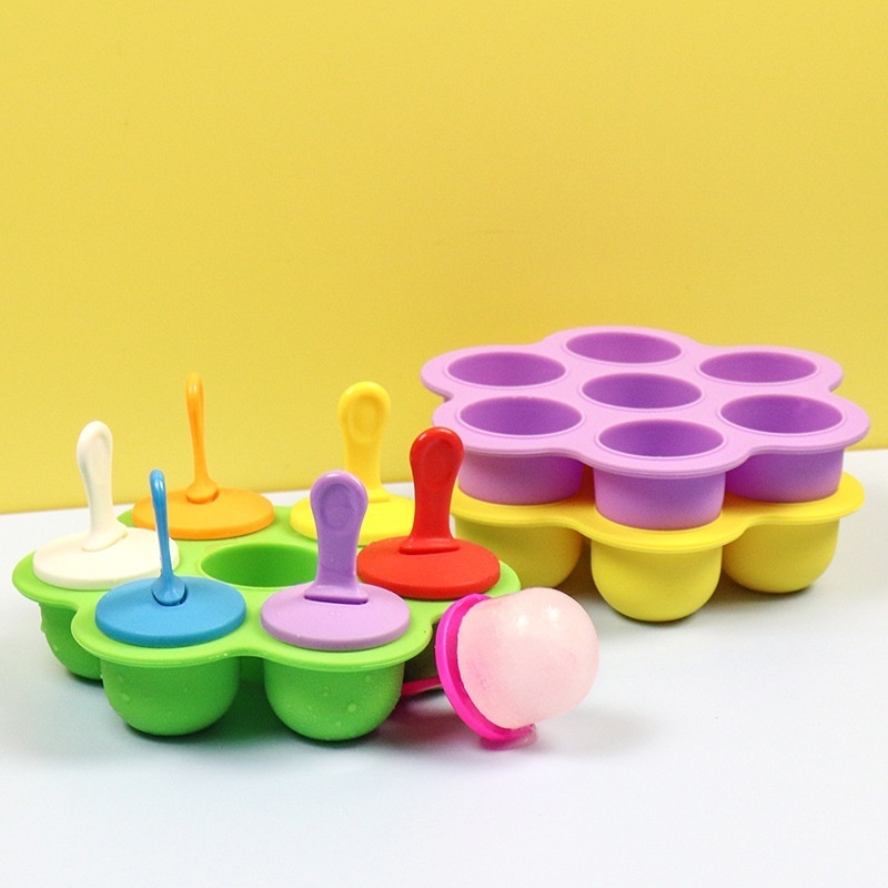 Silicone Popsicle Mold7 Color Creative Mini Children's Ice Cream Mold Home DIYHomemade Ice Cream Mold Set