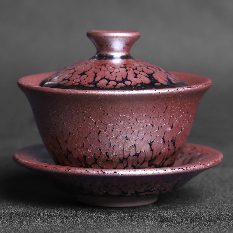 Jianyang Golden Oil Drops Partridge Jianzhan Gift Box Covered Bowl Tea Set Home Kung Fu Tea Set