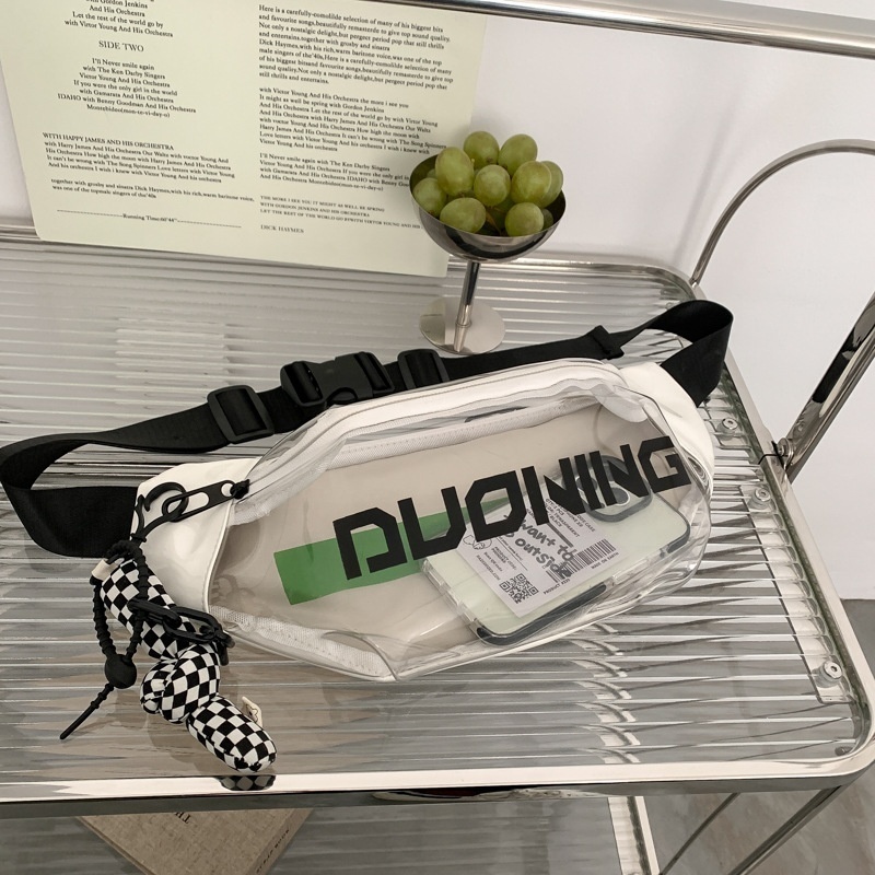 Fashion Brand Personalized Messenger Bag Women Sports Leisure Super Hot Shoulder Bag Waist Bag Pvc Transparent Chest Bag