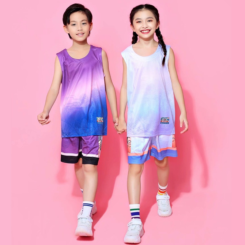 Children's Basketball Suits Personalized Gradient Competition Training Suits Team Suits Breathable Sports Vests Printed Summer
